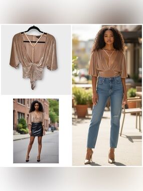 NaaNaa mauve velvet bodysuit